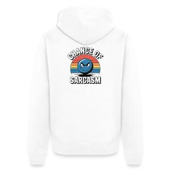 Chance of Sarcasm - Retro Grin - Unisex Premium Organic Zip Hoodie - white - Back - Thijin (182cm)