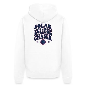 Solar eclipse chaser - Unisex Premium Bio Zip Hoodie - Weiß - Hinten - Thijin (182cm)
