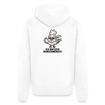  Ich Bin Kein Morgenmensch Lustiges Verschlafenes - Unisex Premium Bio Zip Hoodie - Weiß - Hinten - Thijin (182cm)