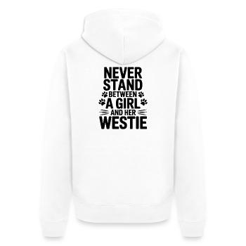 West Highland White Terrier Spruch Westie Geschenk - Unisex Premium Bio Zip Hoodie - Weiß - Hinten - Thijin (182cm)