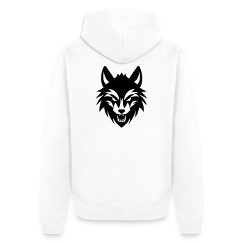 Wolf - Unisex Premium Bio Zip Hoodie - Weiß - Hinten - Thijin (182cm)