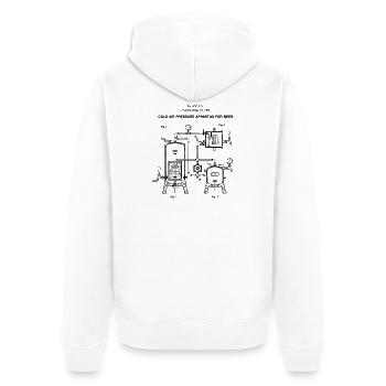 Appareil de pression d’air froid pour brevet de bière - Veste à capuche bio Premium Unisexe - blanc - Dos - Thijin (182cm)
