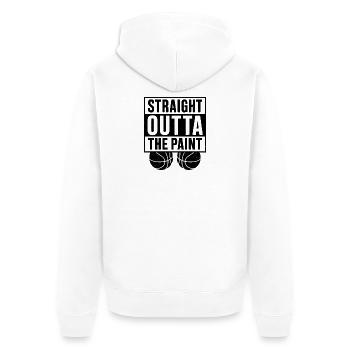 Straight Outta The Paint Basketball Sport  - Unisex Premium Bio Zip Hoodie - Weiß - Hinten - Thijin (182cm)