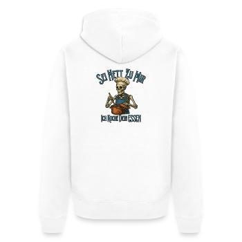 Sois gentil avec moi, je vais te cuisiner à manger - Veste à capuche bio Premium Unisexe - blanc - Dos - Thijin (182cm)