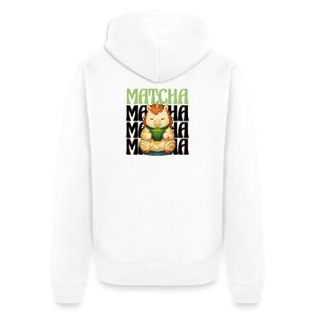 Matcha Unicorn Sweet Tea Lover Design - Unisex Premium Organic Zip Hoodie - white - Back - Thijin (182cm)
