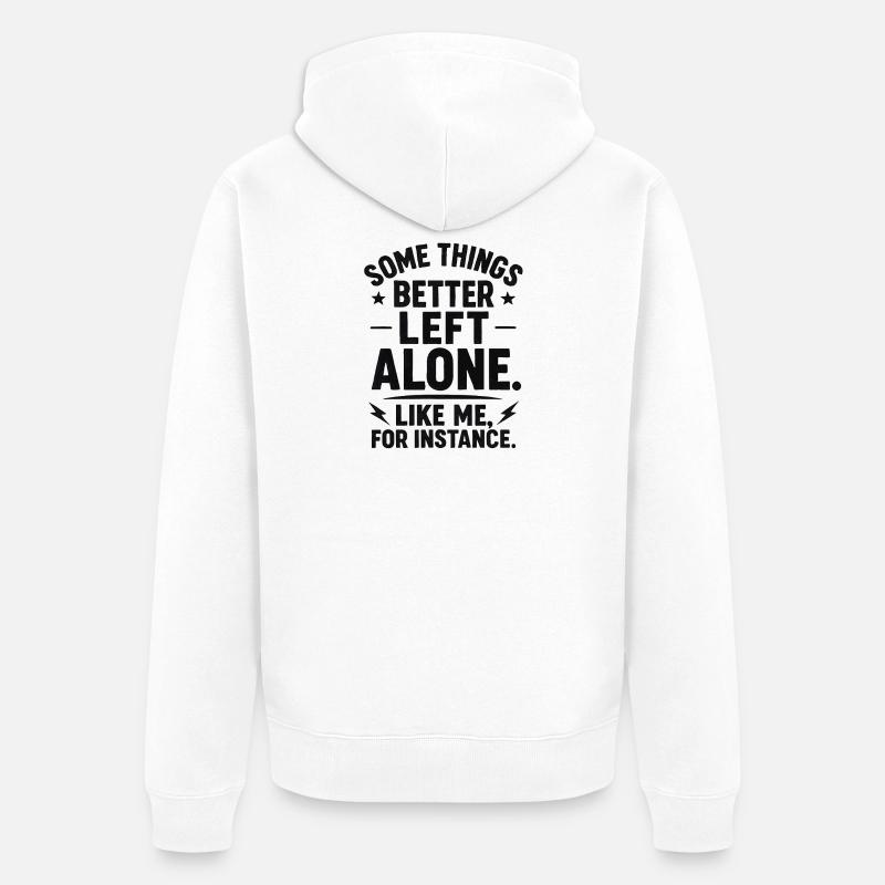 Lustiger Spruch Introvertierte Nerds Geschenkidee - Unisex Premium Bio Zip Hoodie - Weiß