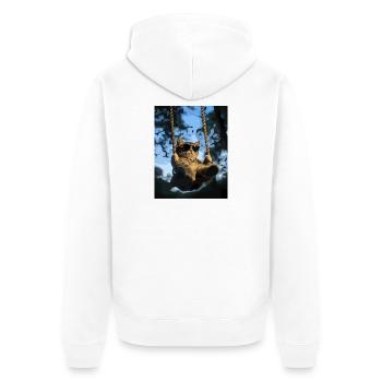 Cat swinging in the sunlight - Unisex Premium Organic Zip Hoodie - white - Back - Thijin (182cm)