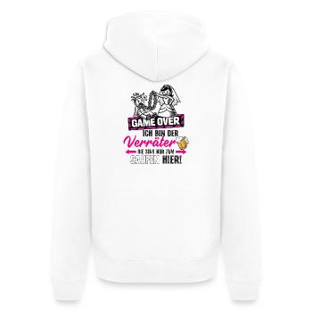 Déguisement de marié Enterrement de vie de garçon T-shirt homme Rumble - Veste à capuche bio Premium Unisexe - blanc - Dos - Thijin (182cm)