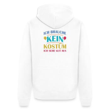 Je n’ai pas besoin de costume, je suis jolie - Veste à capuche bio Premium Unisexe - blanc - Dos - Thijin (182cm)