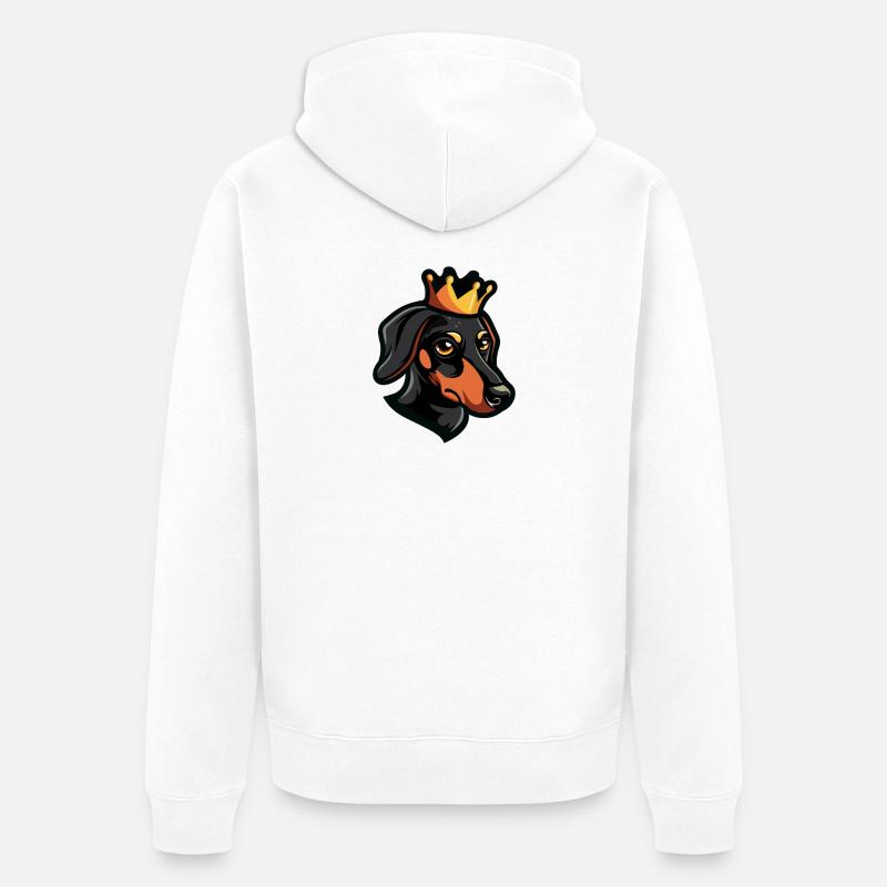 Couronne de teckel Teckel - Veste à capuche bio Premium Unisexe - blanc