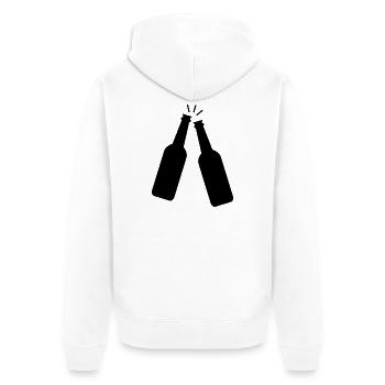 Beer toast - Unisex Premium Organic Zip Hoodie - white - Back - Thijin (182cm)