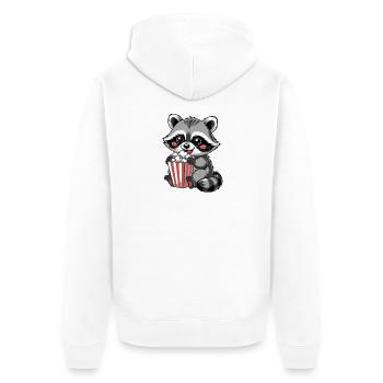 Pop-corn raton laveur câlin - Veste à capuche bio Premium Unisexe - blanc - Dos - Thijin (182cm)