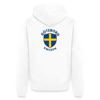 Wappen des Göteborger Schildes Schweden - Unisex Premium Bio Zip Hoodie - Weiß - Hinten - Thijin (182cm)
