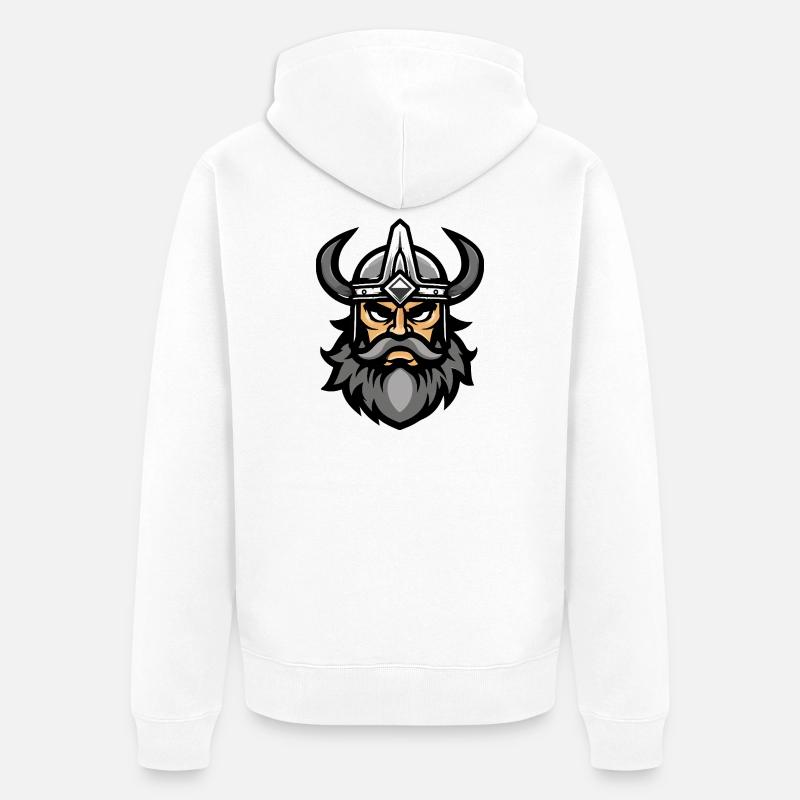 Viking Head Valhalla - Veste à capuche bio Premium Unisexe - blanc