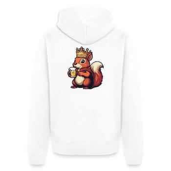 Roi de la Bière Écureuil - Veste à capuche bio Premium Unisexe - blanc - Dos - Thijin (182cm)