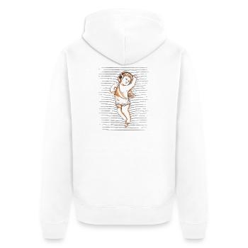 Angel DJ Baby in Striped Rhythm - Unisex Premium Organic Zip Hoodie - white - Back - Thijin (182cm)
