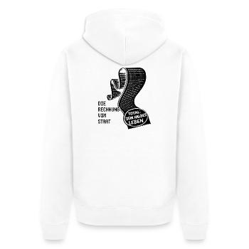 Die Rechnung Vom Staat. Steuern Humor - Unisex Premium Bio Zip Hoodie - Weiß - Hinten - Thijin (182cm)