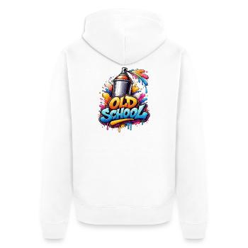 Old School Graffiti Spray Burst - Unisex Premium Bio Zip Hoodie - Weiß - Hinten - Thijin (182cm)