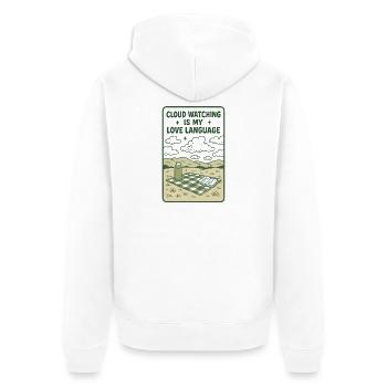 Observation des nuages | Ambiance Nature Cottagecore - Veste à capuche bio Premium Unisexe - blanc - Dos - Thijin (182cm)