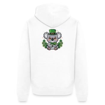 Anniversaire de la Saint-Patrick Koala Bear Australie - Veste à capuche bio Premium Unisexe - blanc - Dos - Thijin (182cm)