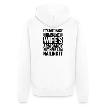 Ehefrau Sprüche Ehefrauen Lustige Ehefrau Geschenk - Unisex Premium Bio Zip Hoodie - Weiß - Hinten - Thijin (182cm)