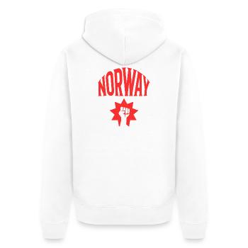 Norway - Unisex Premium Bio Zip Hoodie - Weiß - Hinten - Thijin (182cm)