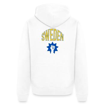 Sweden - Unisex Premium Organic Zip Hoodie - white - Back - Thijin (182cm)