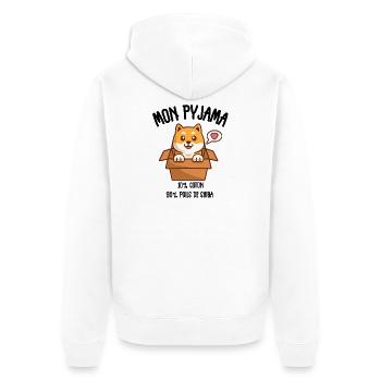 Pyjama Chien Shiba Humour - Veste à capuche bio Premium Unisexe - blanc - Dos - Thijin (182cm)
