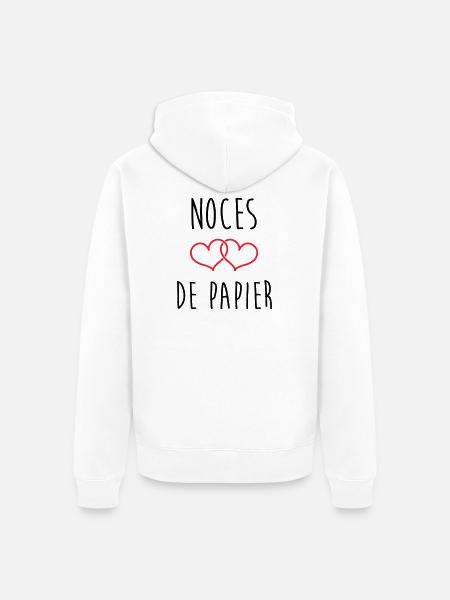 Papierhochzeit: 37 Jahre Ehe - Unisex Premium Bio Zip Hoodie - Weiß