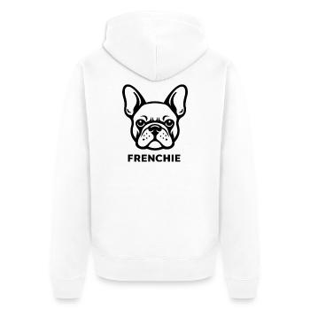 T-shirt Bouledogue français Minimaliste Frenchie Dog Lover - Veste à capuche bio Premium Unisexe - blanc - Dos - Thijin (182cm)