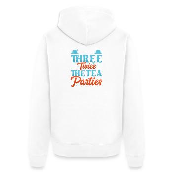 Dad father of three girls daughters - Unisex Premium Organic Zip Hoodie - white - Back - Thijin (182cm)