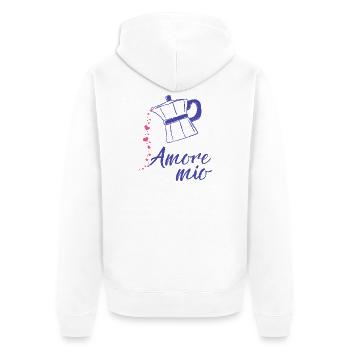 Amore_mio_epsresso_herz_ - Veste à capuche bio Premium Unisexe - blanc - Dos - Thijin (182cm)