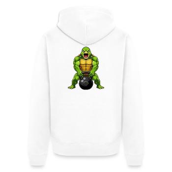 Süße Schildkröte Kettelball Fitness Workout Cartoo - Unisex Premium Bio Zip Hoodie - Weiß - Hinten - Thijin (182cm)