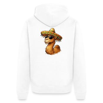 Sourire de chameau avec sombrero - Veste à capuche bio Premium Unisexe - blanc - Dos - Thijin (182cm)