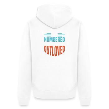 Dad father of three girls daughters - Unisex Premium Organic Zip Hoodie - white - Back - Thijin (182cm)