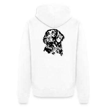 Deutsch Langhaar Portrait Jagdhunde Hunde Wilsigns - Unisex Premium Bio Zip Hoodie - Weiß - Hinten - Thijin (182cm)