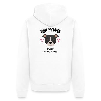 Lustige Hundestaff-Schlafanzüge - Unisex Premium Bio Zip Hoodie - Weiß - Hinten - Thijin (182cm)