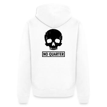 No Quarter Given - Unisex Premium Organic Zip Hoodie - white - Back - Thijin (182cm)
