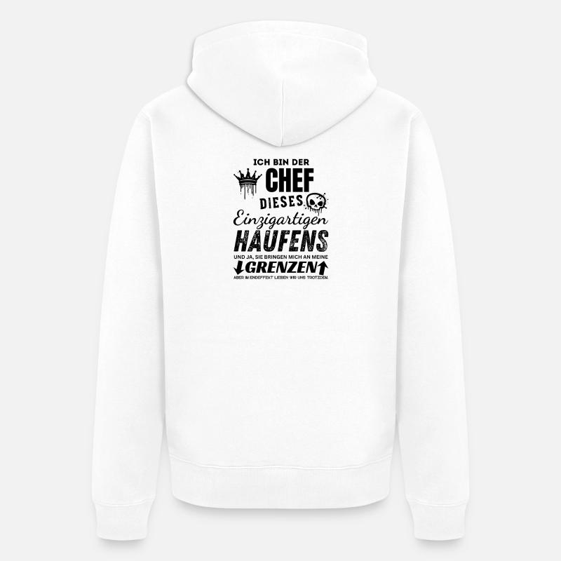 Chef des einzigartigen Haufens Chef Geschenk - Veste à capuche bio Premium Unisexe - blanc
