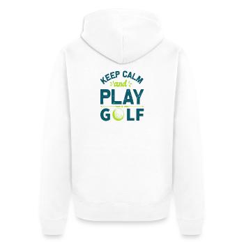Restez calme et jouez au golf : déclaration du golfeur cool - Veste à capuche bio Premium Unisexe - blanc - Dos - Thijin (182cm)