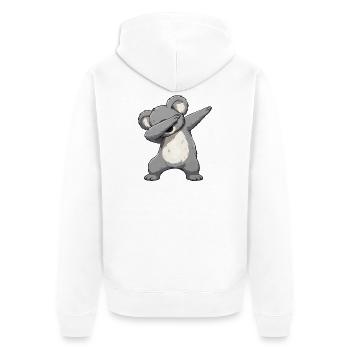 Dab-Koala Motiv – Cartoon Koala - Unisex Premium Bio Zip Hoodie - Weiß - Hinten - Thijin (182cm)