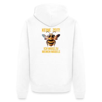 Bee No Time Girls apicultrice qui dit abeilles mellifères - Veste à capuche bio Premium Unisexe - blanc - Dos - Thijin (182cm)