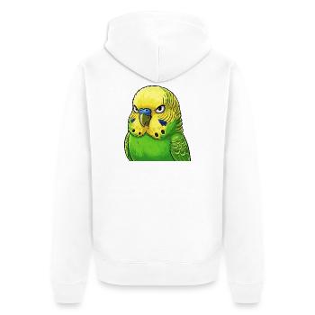 Jaune vert perruche vibrant - Veste à capuche bio Premium Unisexe - blanc - Dos - Thijin (182cm)