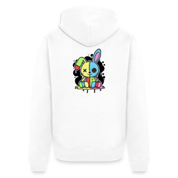 Goth Bunny Horror Rabbit Gothic Gruselig Gruselig - Unisex Premium Bio Zip Hoodie - Weiß - Hinten - Thijin (182cm)