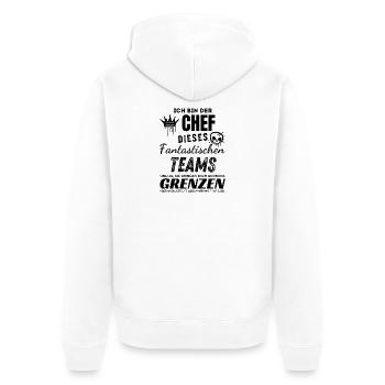 Stolzer Chef des fantastischen Teams Chef Geschenk - Unisex Premium Organic Zip Hoodie - white - Back - Thijin (182cm)