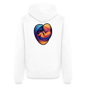Colorful fetal hug - Unisex Premium Organic Zip Hoodie - white - Back - Thijin (182cm)