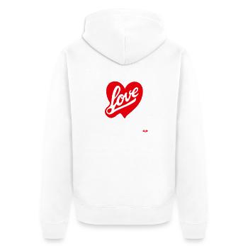 Scénario de Red Love Heart - Veste à capuche bio Premium Unisexe - blanc - Dos - Thijin (182cm)