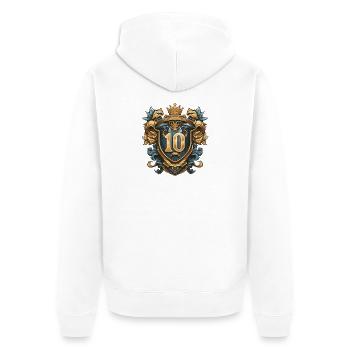 10 Zahl Wappen - Unisex Premium Bio Zip Hoodie - Weiß - Hinten - Thijin (182cm)