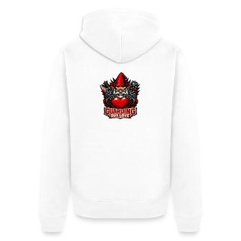 Böser Gnom, Dunkler Gnom, Goth-gnom, Lustiger Gnom - Unisex Premium Bio Zip Hoodie - Weiß - Hinten - Thijin (182cm)