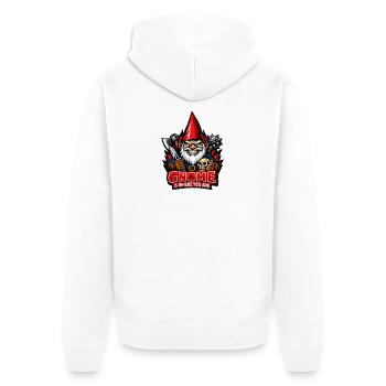 Böser Gnom, Dunkler Gnom, Goth-gnom, Lustiger Gnom - Unisex Premium Bio Zip Hoodie - Weiß - Hinten - Thijin (182cm)